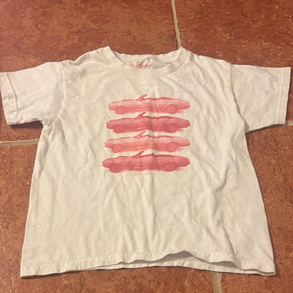 Women's White and Pink Graphic Tee